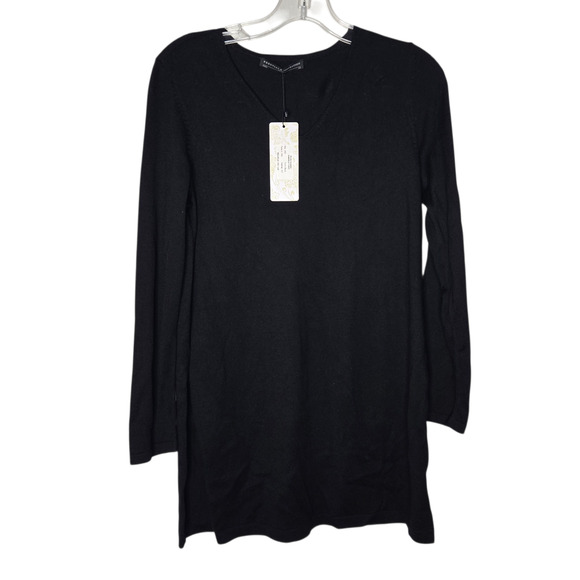 NWT Peruvian Connection Gabrielle Womens Size XS Tunic lightweight sweater Black - Picture 1 of 9